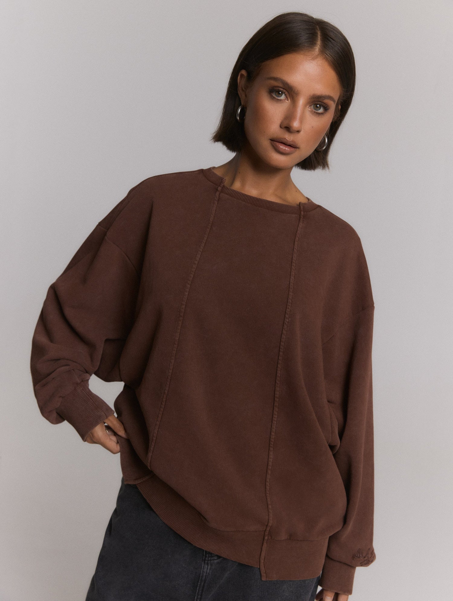 Oversized Sweater Senna - choc brown