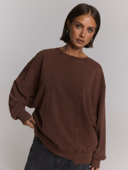 Oversized Sweater Senna - choc brown