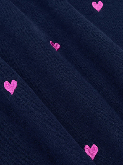 Ydence Sweater Hearts - navy/fuchsia purple