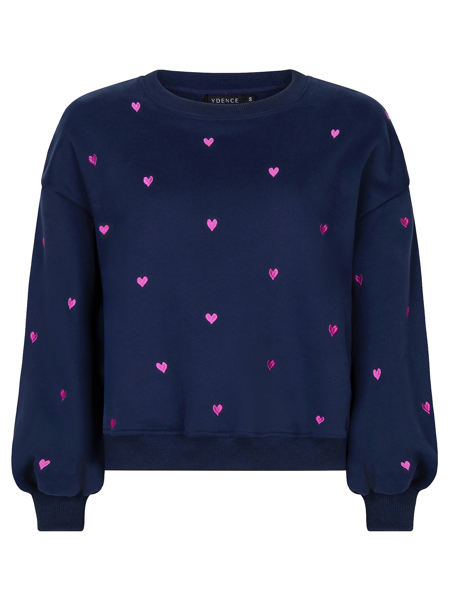Ydence Sweater Hearts - navy/fuchsia purple