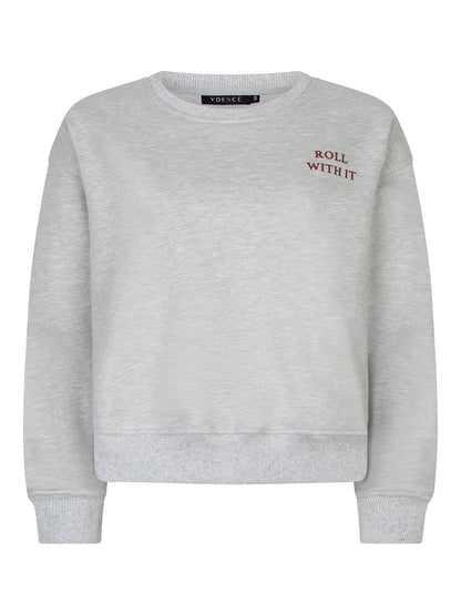 Ydence Sweater Roll With It - grey melange
