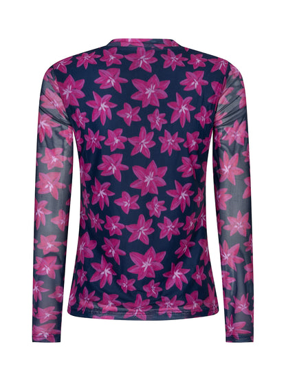 Ydence Top Willemijn - navy flower