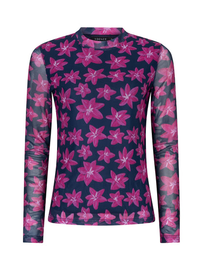 Ydence Top Willemijn - navy flower