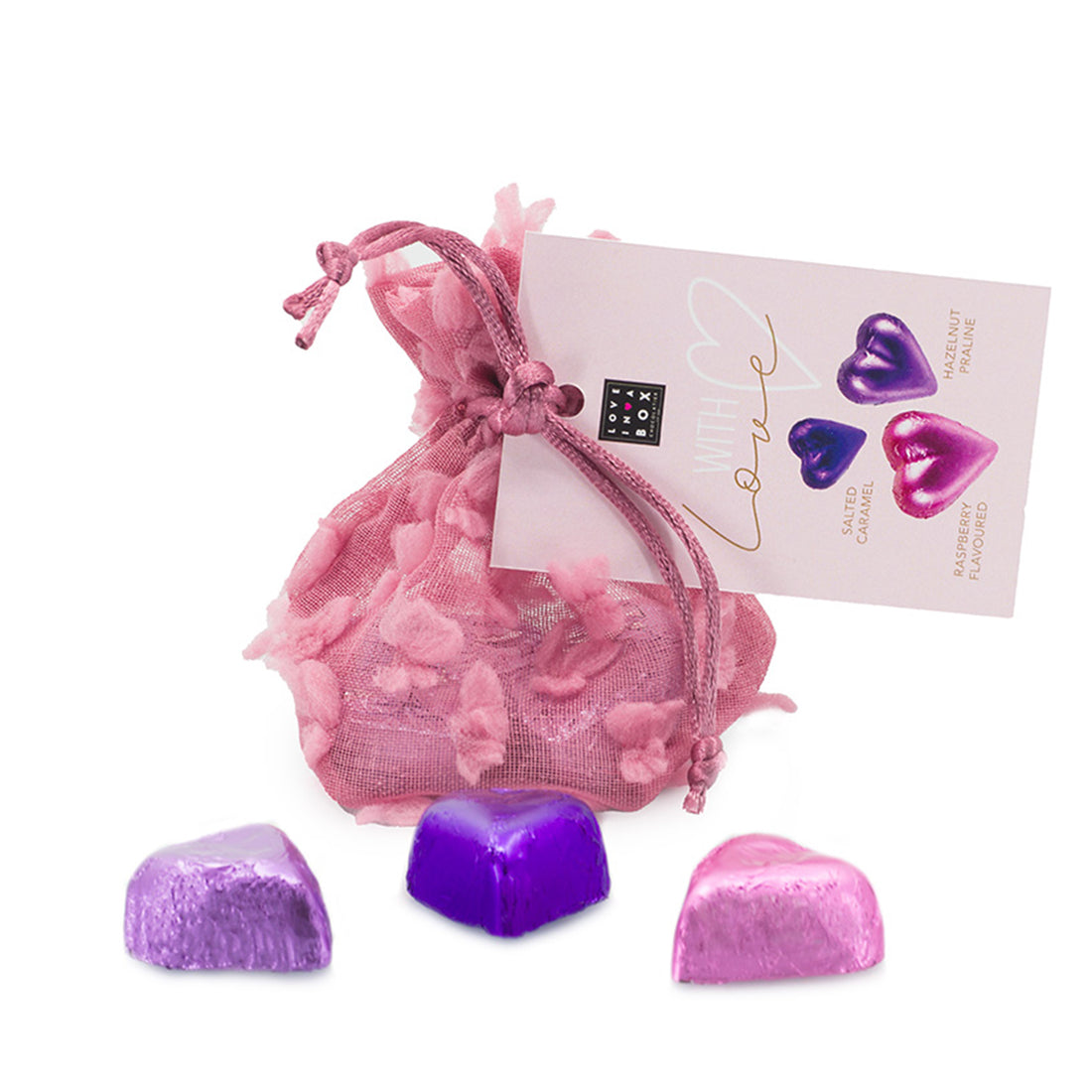 With Love Luxe Chocolade Hartjes “Sweethearts”  – 45g