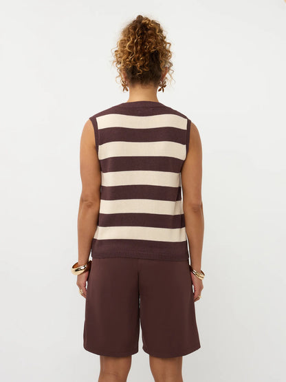 Knitted Top Judith - brown/ecru