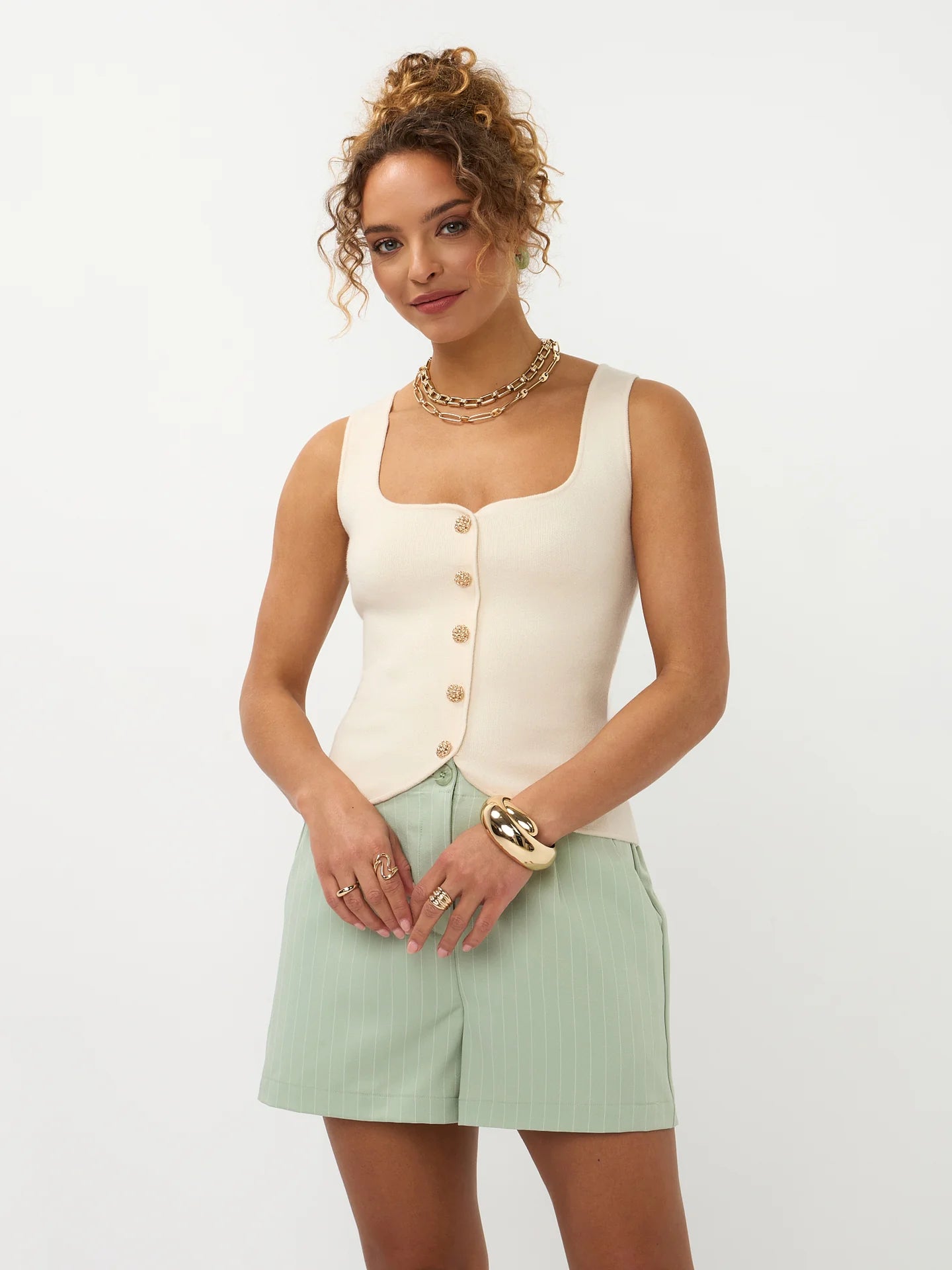 Knitted Top Mella - ecru