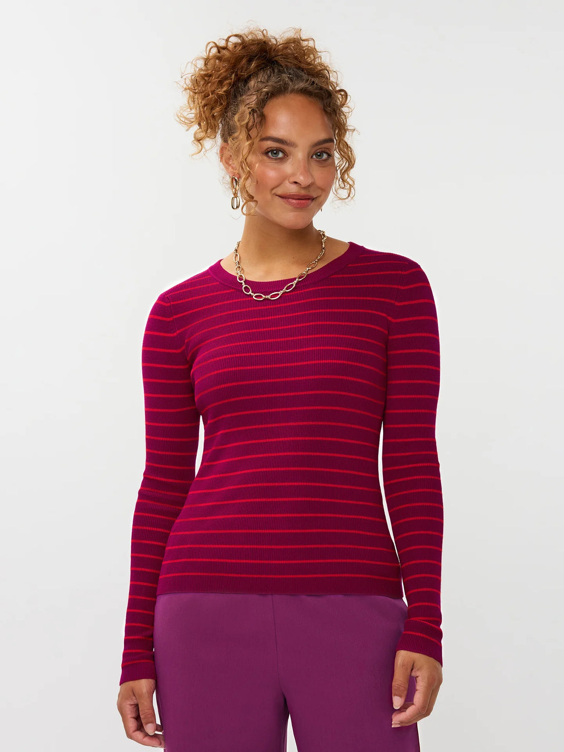 Ydence Knitted Top Devina - fuchsia purple