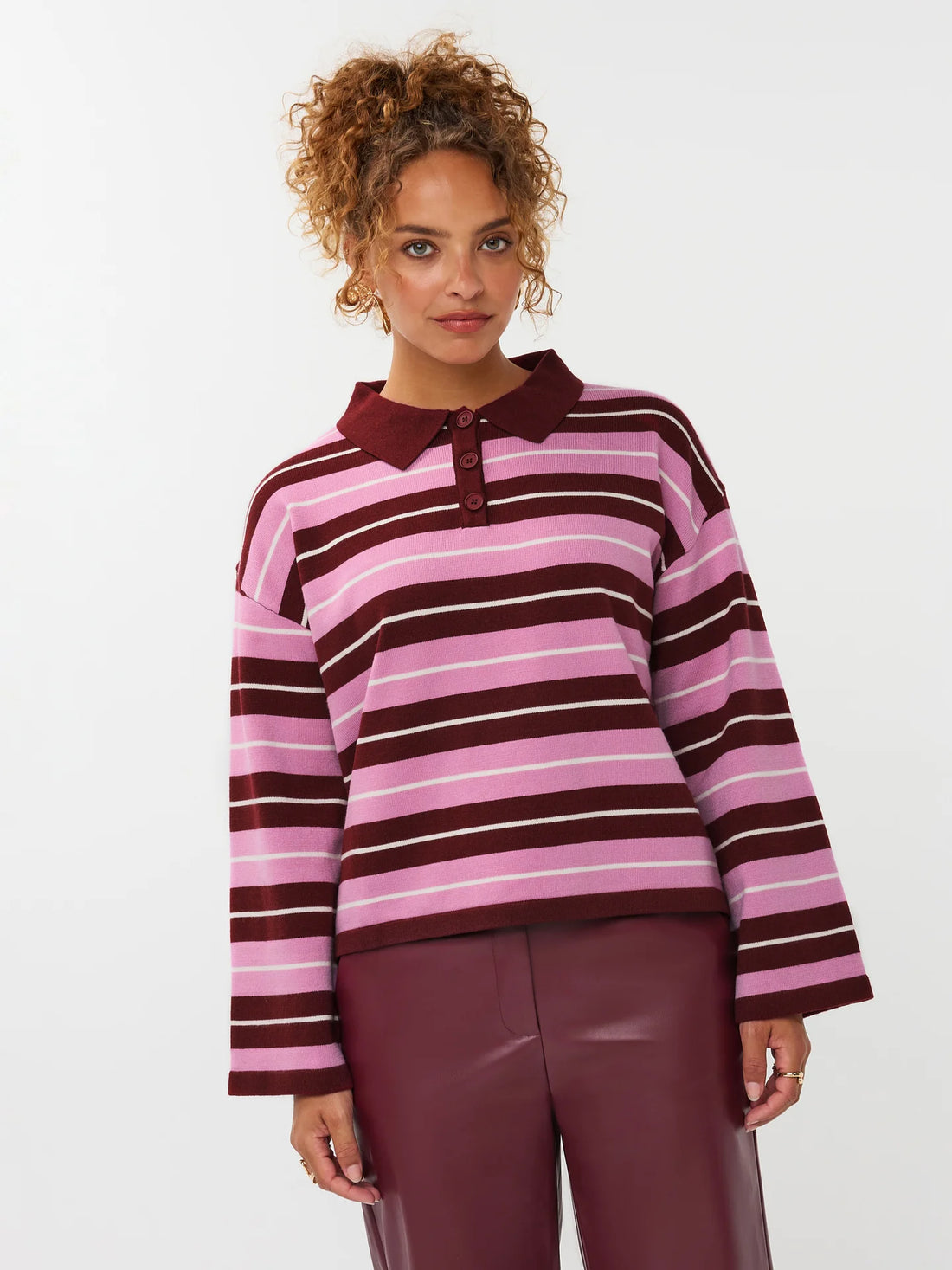 Ydence Knitted Top Balou - burgundy pink