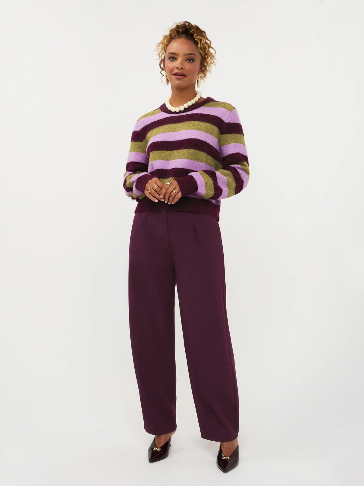 Knitted Sweater Aurora - aubergine