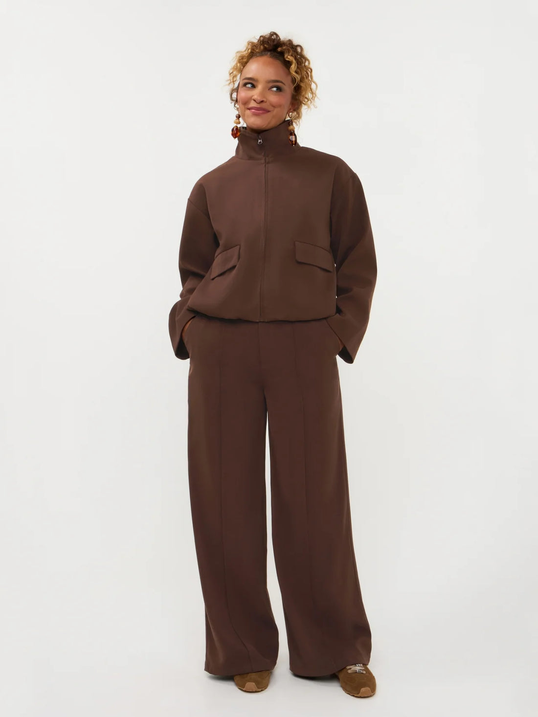 Pants Geneve - dark brown