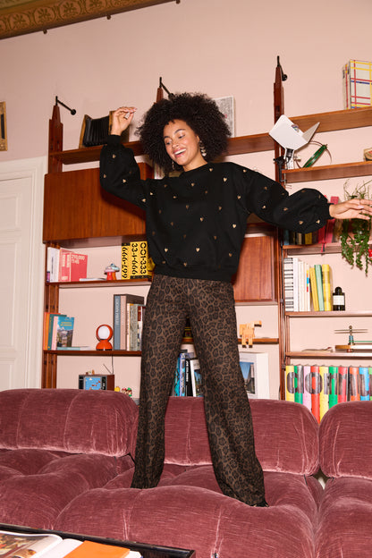 Ydence Sweater Hearts - black/gold