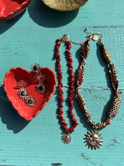 Juna Necklace - cheeta red
