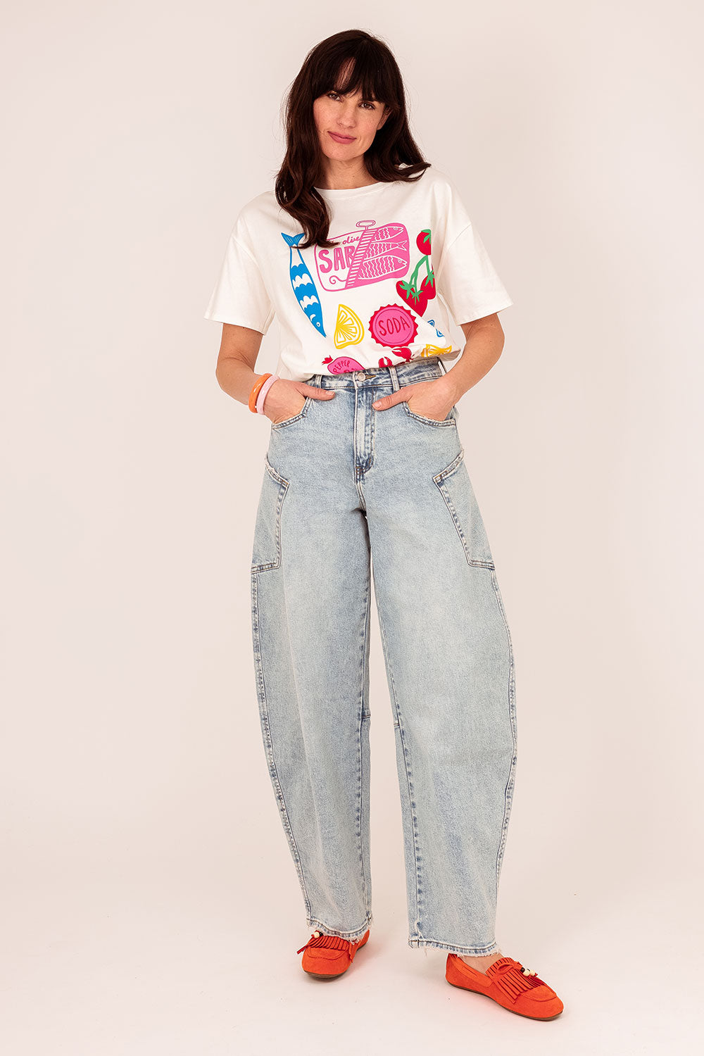 T-shirt Sardine - wit