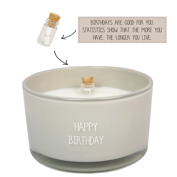 Flessenpost Kaars Happy Birthday