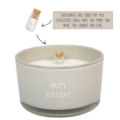 Flessenpost Kaars Happy Birthday