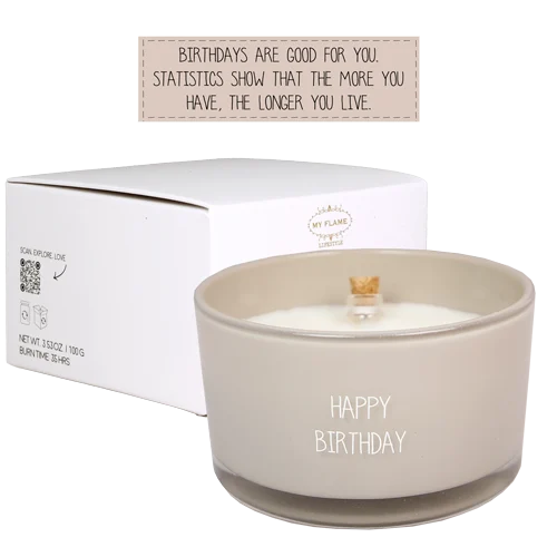 Flessenpost Kaars Happy Birthday
