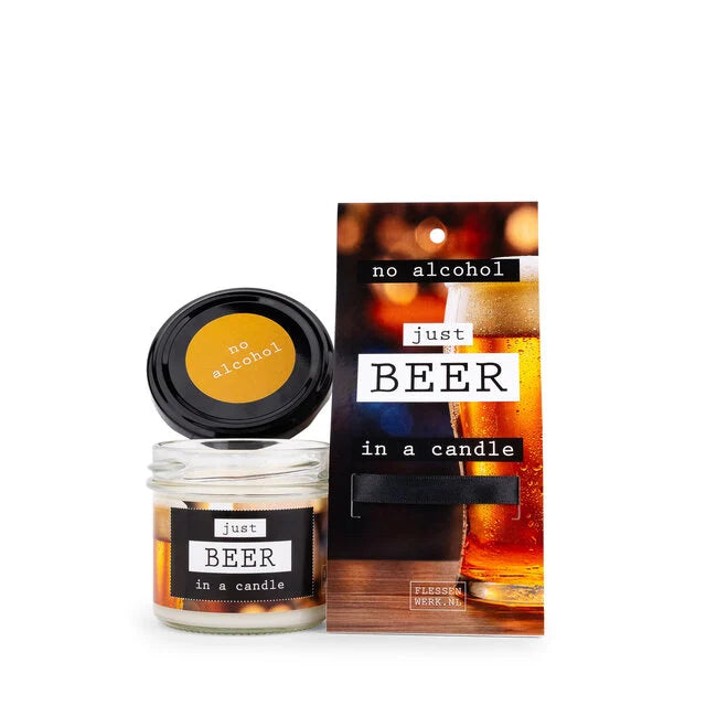 No alcohol - JUST BEER - in a candle