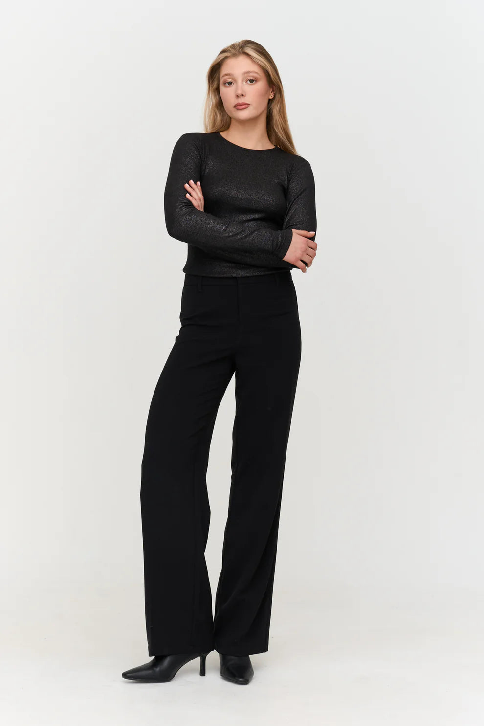 24C Shirt Met Glitter - zwart