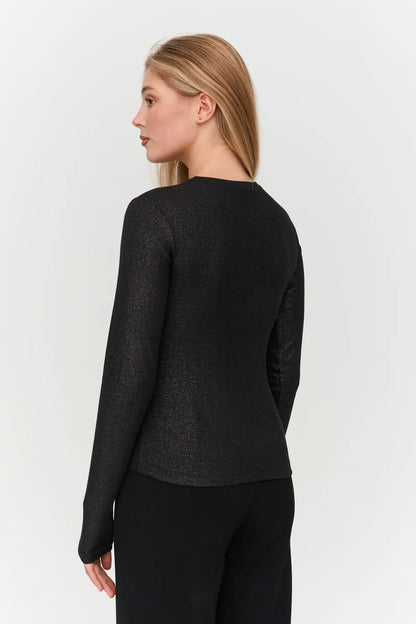 24C Shirt Met Glitter - zwart