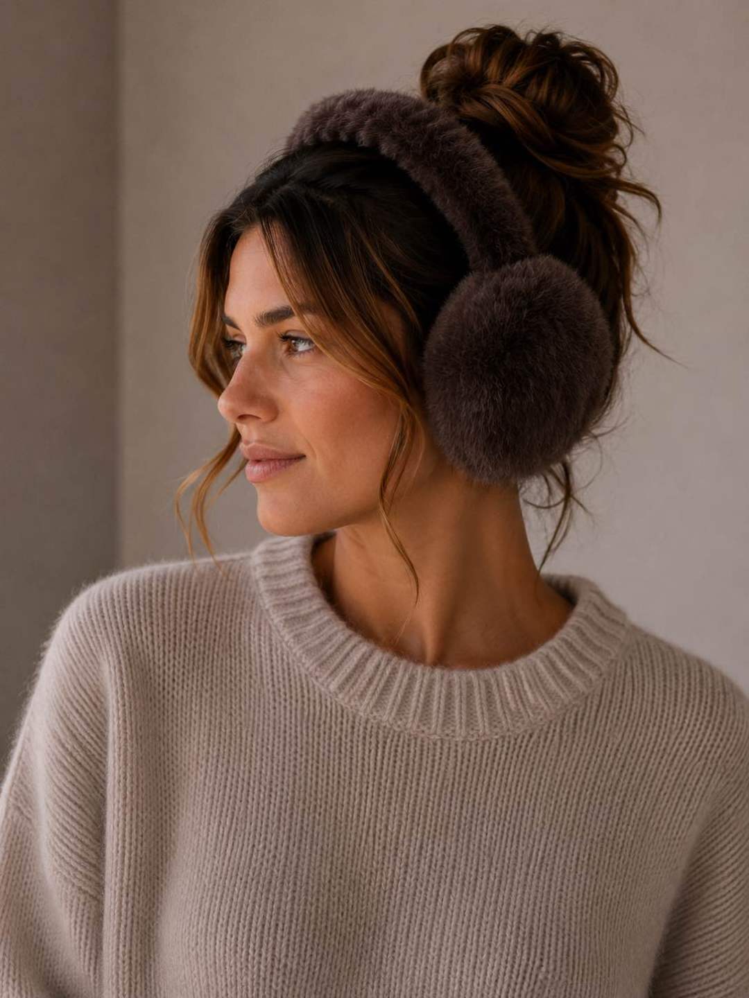 Fluffy Earmuffs - beige