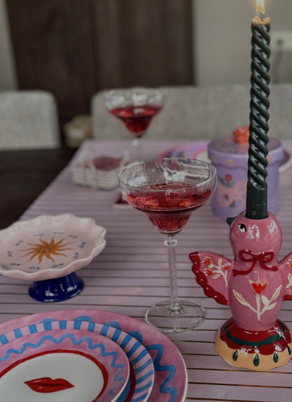 Kaarsenstandaard Vogel - roze