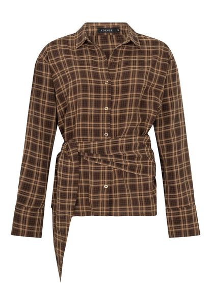 Blouse Isa - brown check