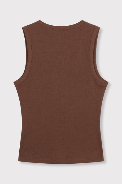 Knitted Tanktop Bente - choc brown