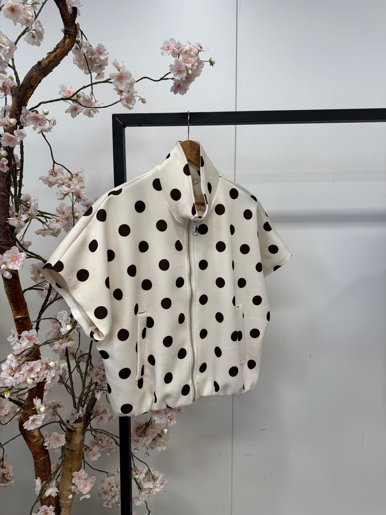 Zipper Dots Luna - beige