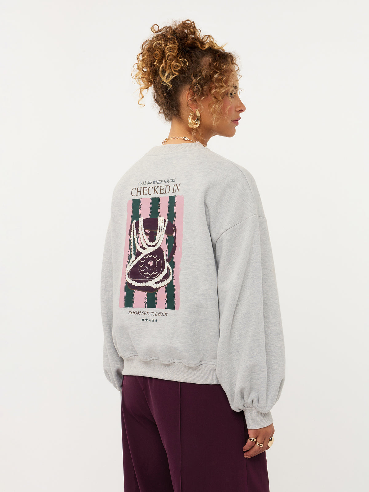 Sweater Checked In - grey melange