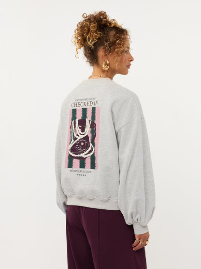 Sweater Checked In - grey melange