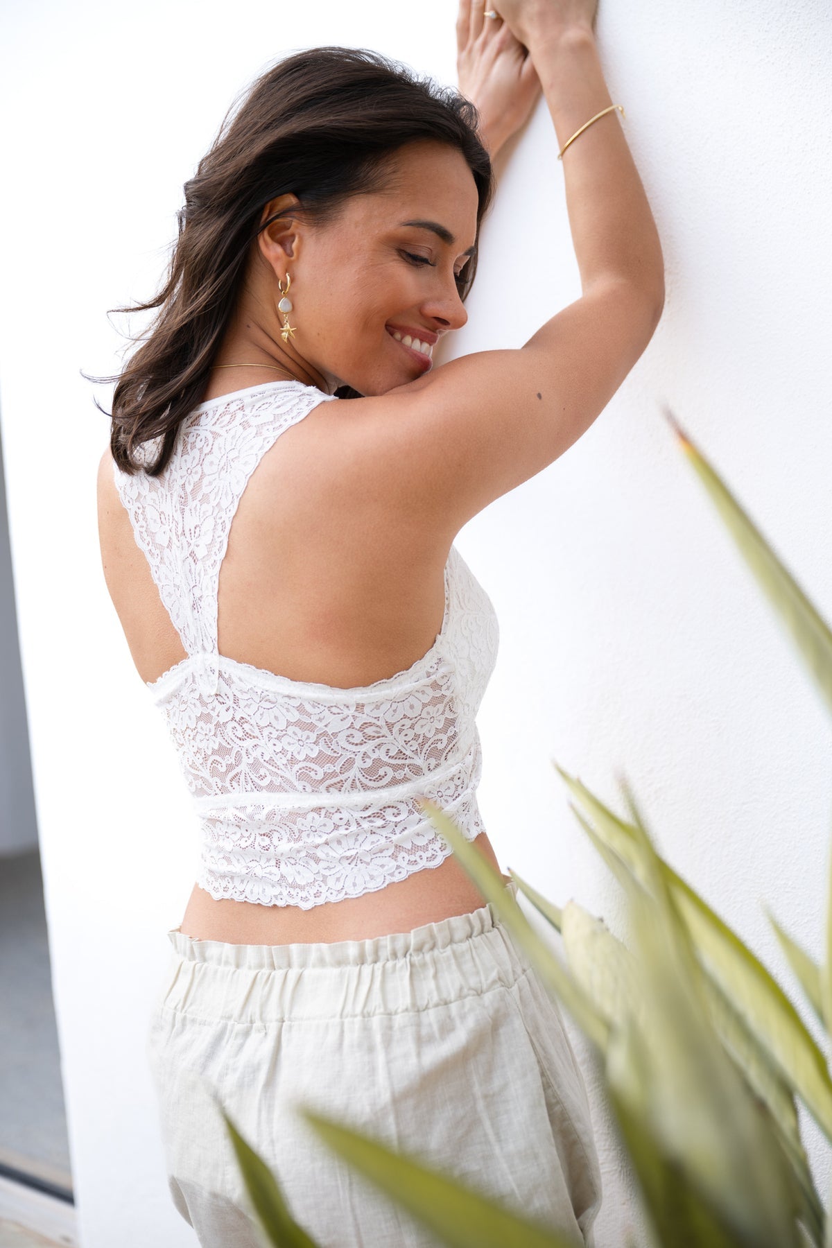 Bralette Lace Back - wit