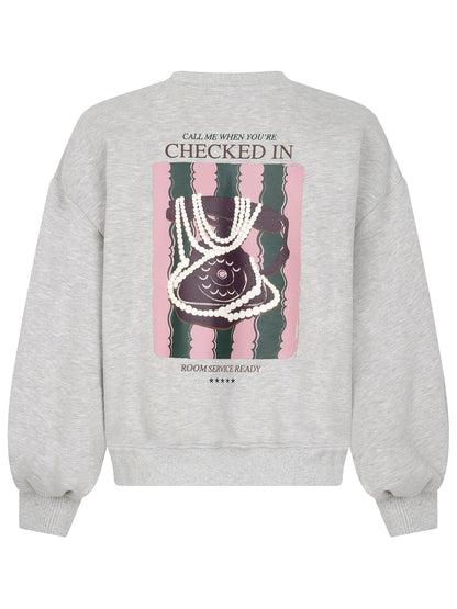 Sweater Checked In - grey melange