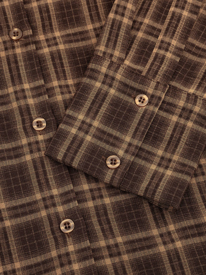 Blouse Isa - brown check