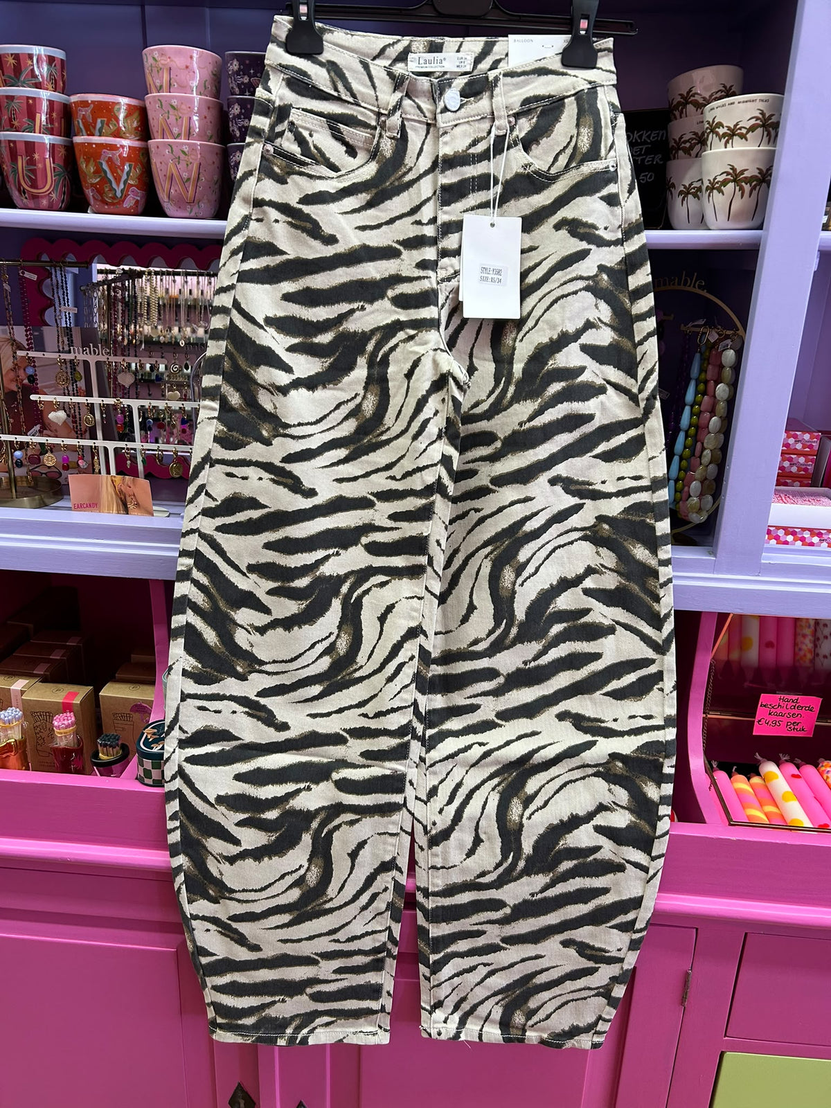 Barrel Jeans Zebra - beige
