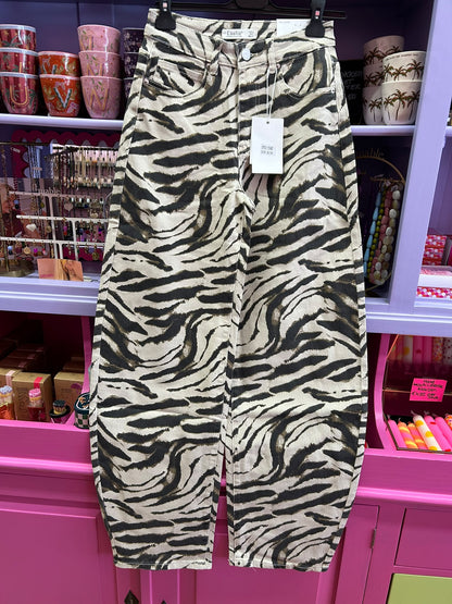 Barrel Jeans Zebra - beige