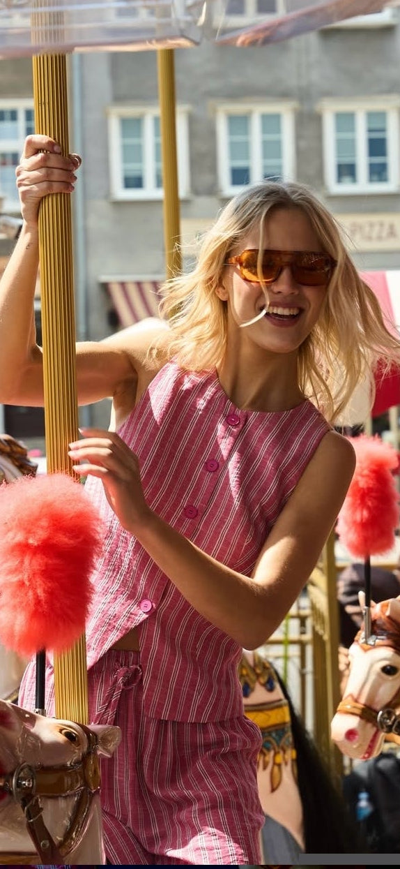 24C Broek Streep - roze