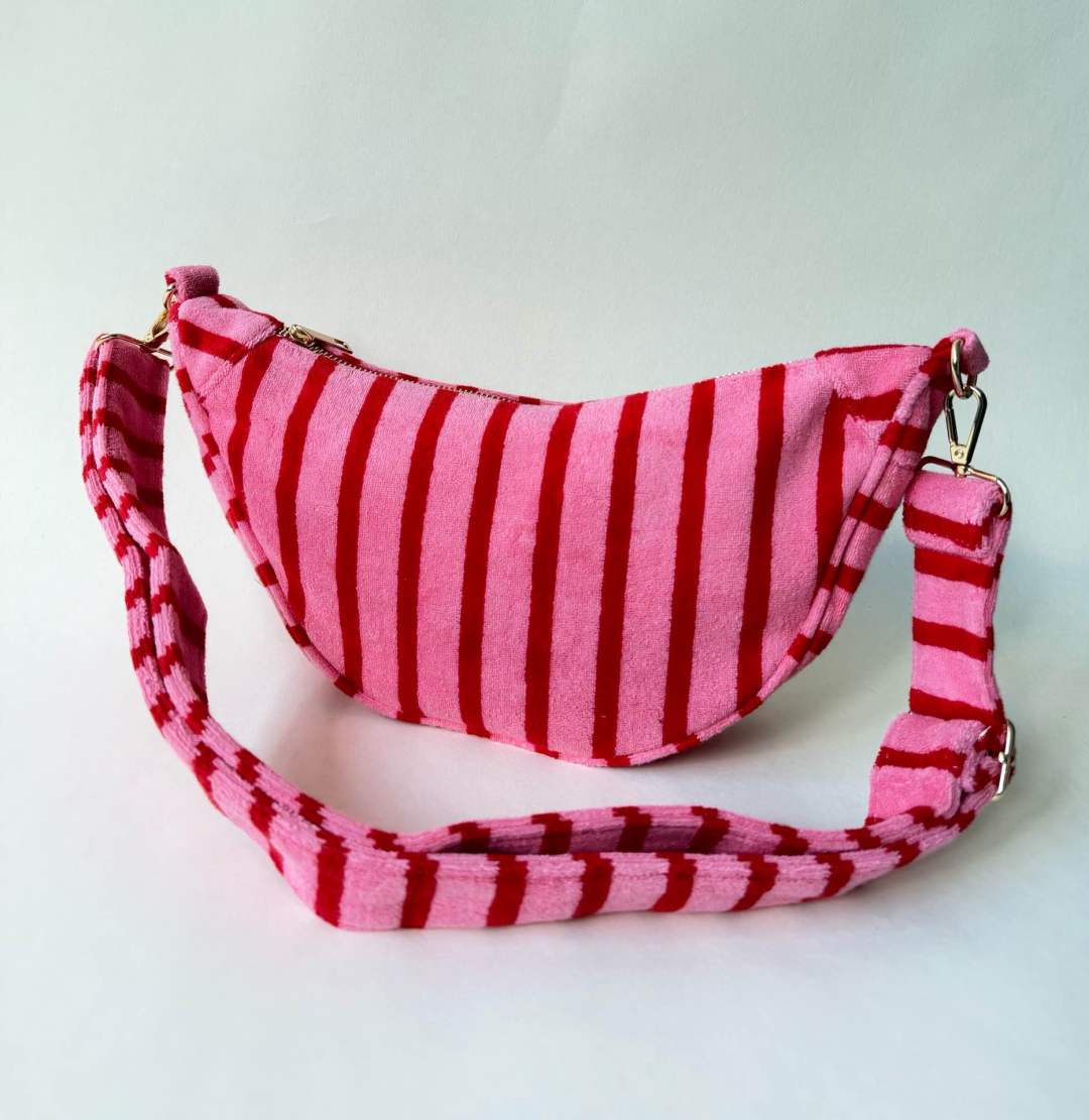 Half Moon Stripe Bag - rood