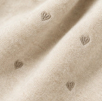 Driehoek Sjaaltje Hartjes - beige