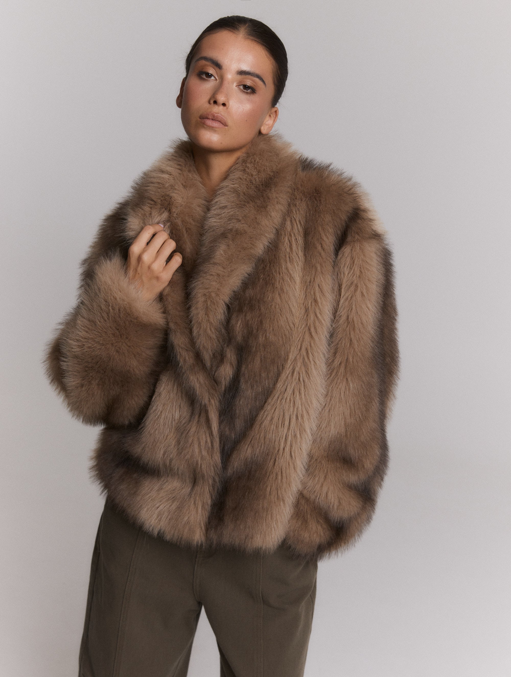 Jacket Luka Faux Fur - brown