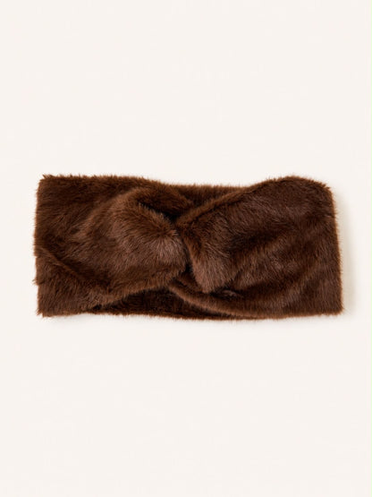 Fluffy Twist Headband - cacao