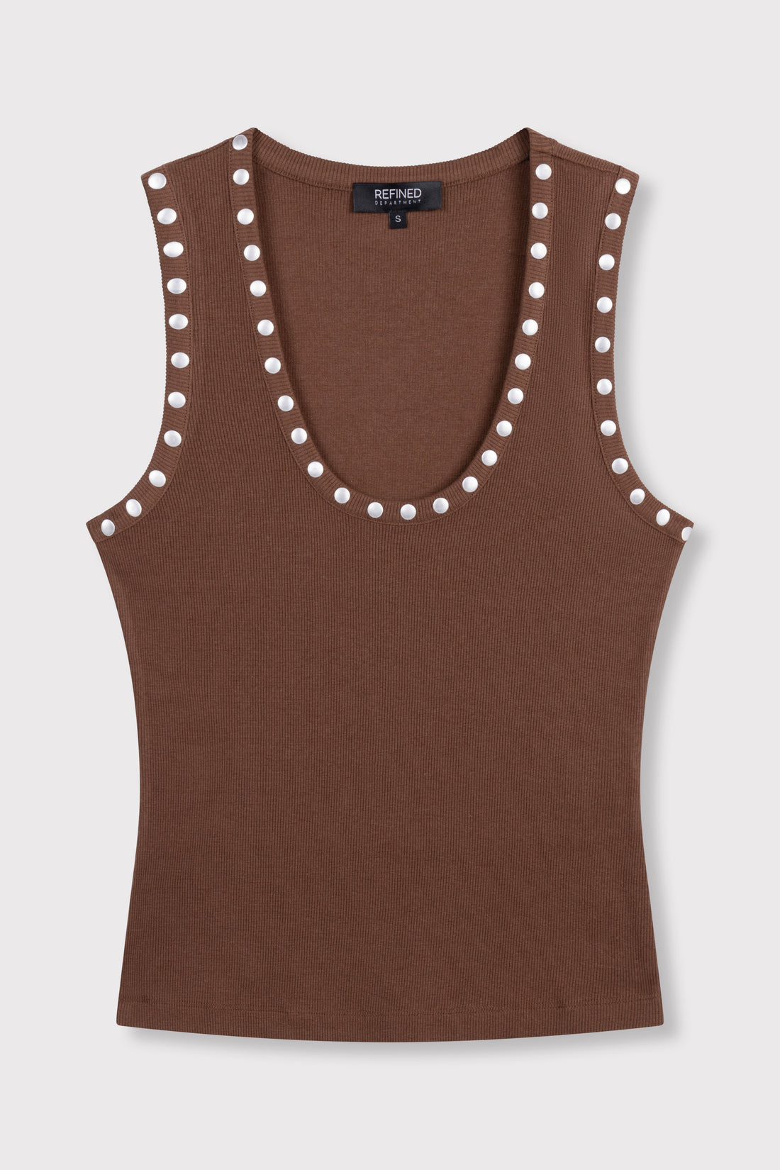 Knitted Tanktop Bente - choc brown