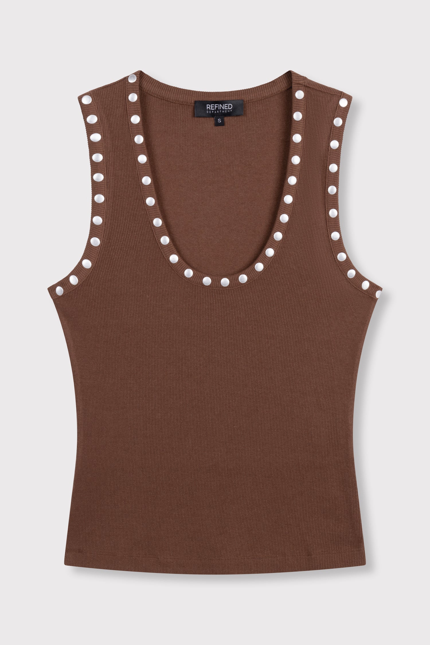 Knitted Tanktop Bente - choc brown