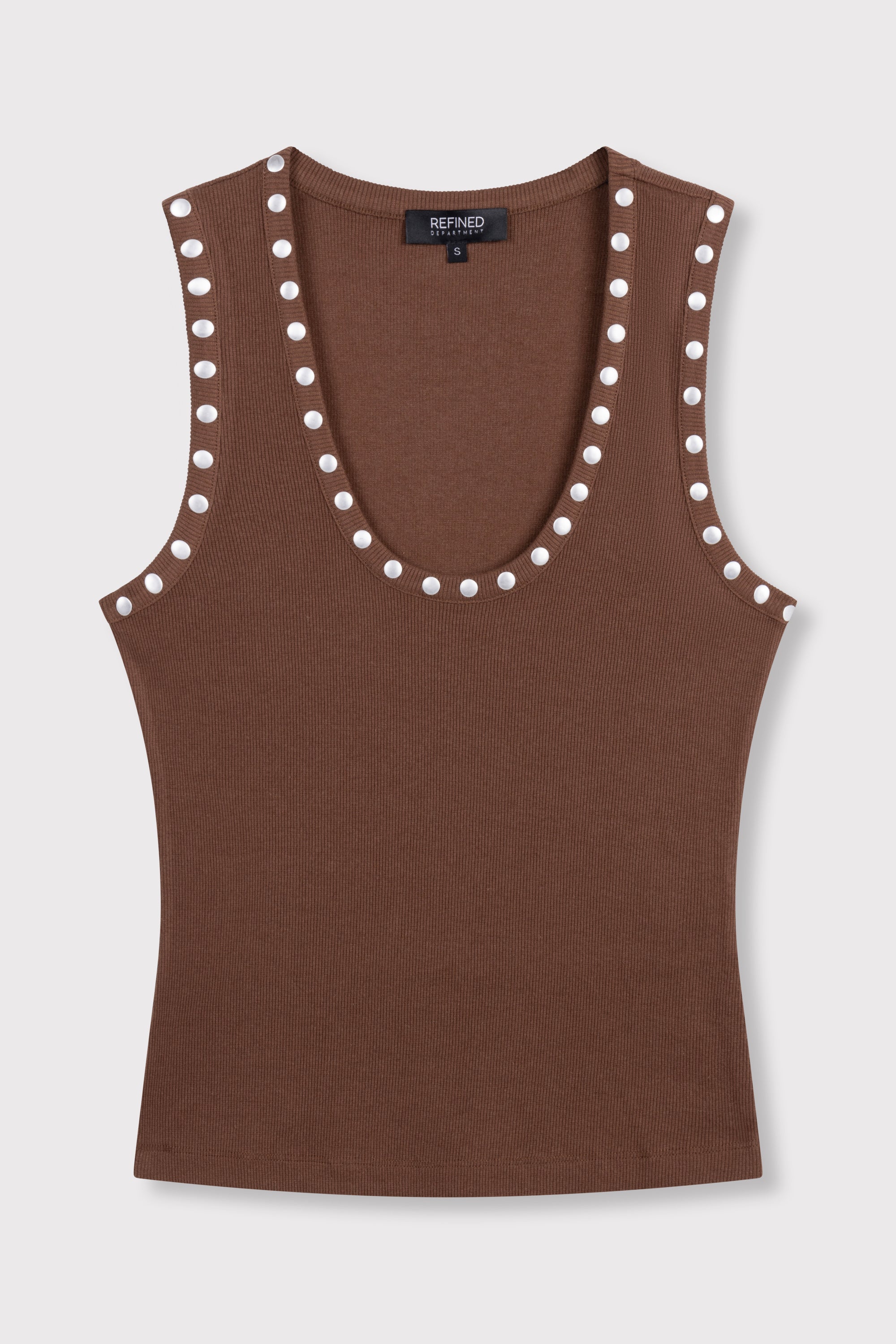 Knitted Tanktop Bente - choc brown