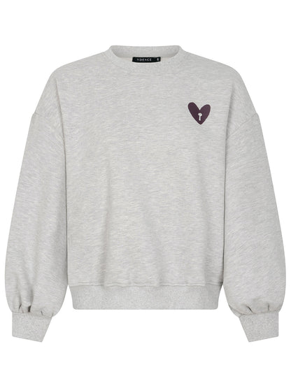 Sweater Checked In - grey melange