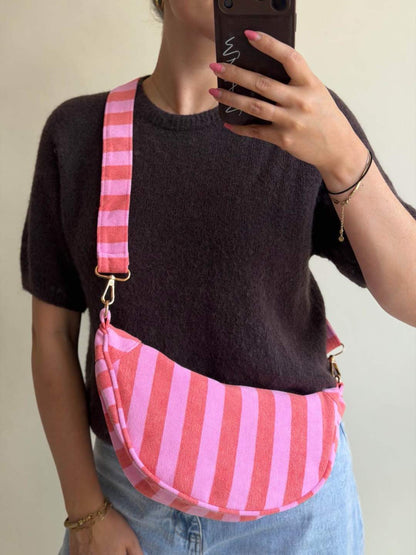 Half Moon Stripe Bag - rood