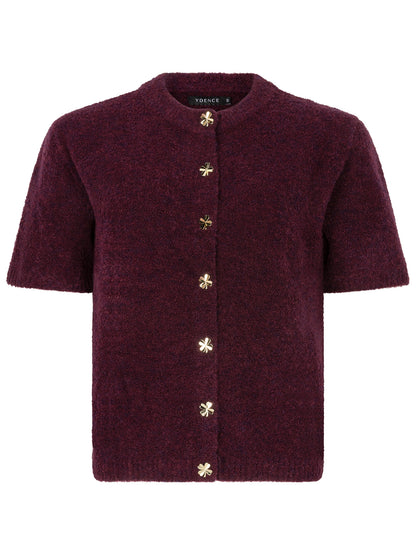 Cardigan Kitty - aubergine