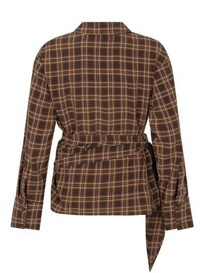 Blouse Isa - brown check
