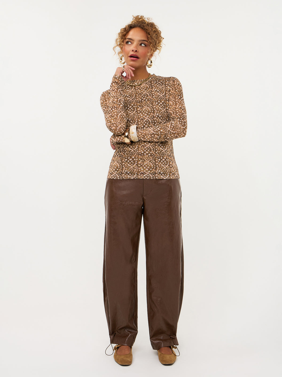 Pants Annemone - coffee brown