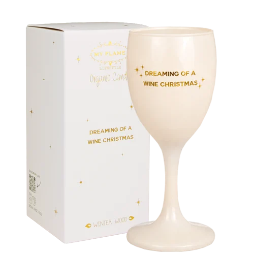 Wijnglas Kaars - dreaming of a wine christmas