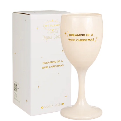 Wijnglas Kaars - dreaming of a wine christmas